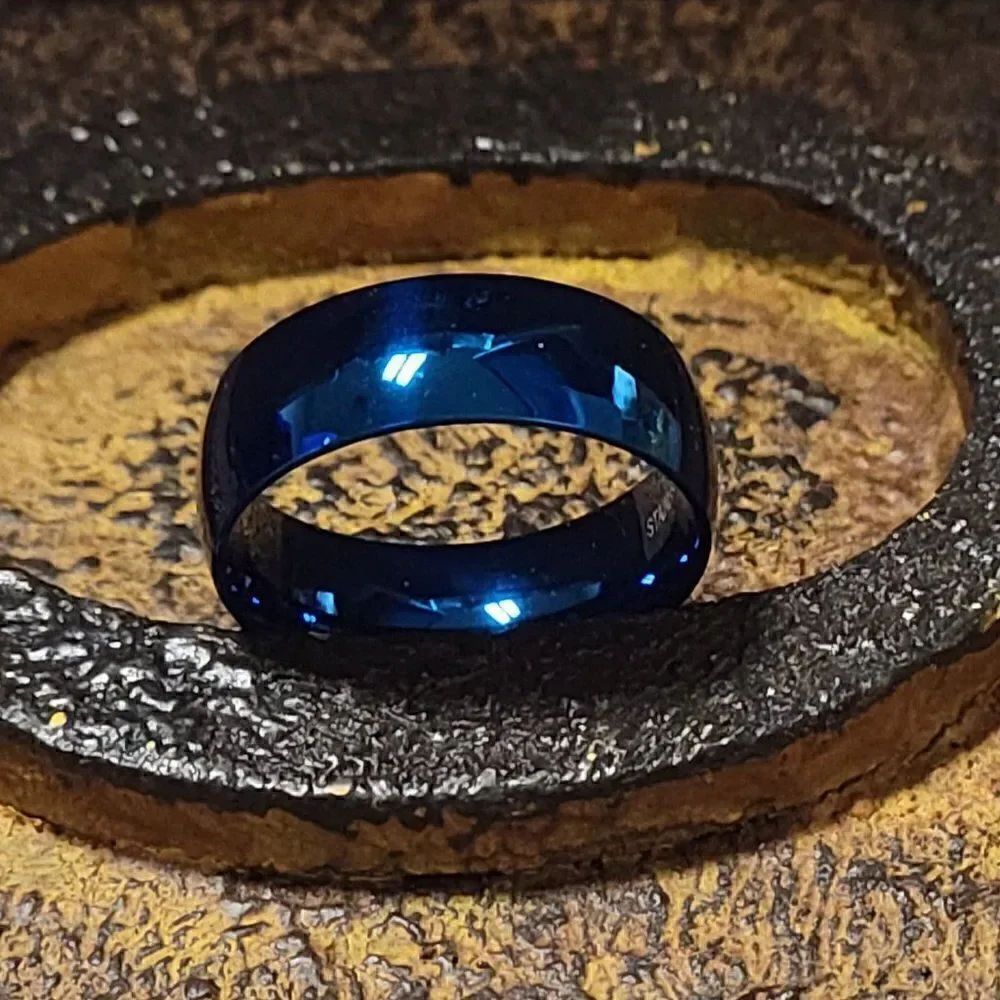 Men's Blue Promise Ring - Guys Promise Ring - Promise Ring For Him